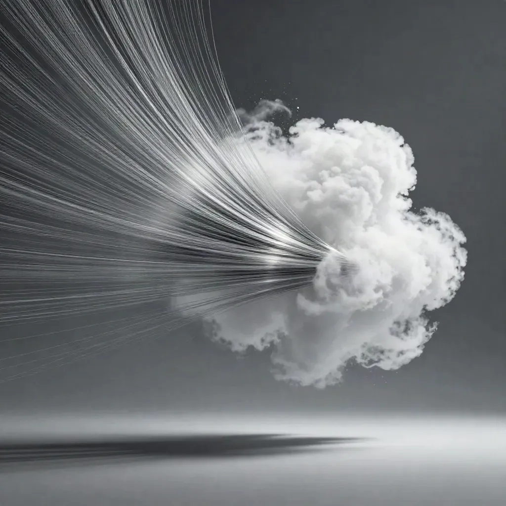 Silver filaments bloom in graphite space, leaving open dark space for copy.
